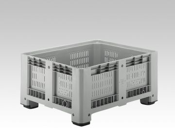 Palettenbox 430l, 1200x1000x580 mm, perforiert auf 4 Füße, grau