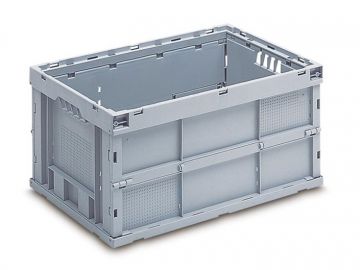 Faltbox 60 Liter, 600x400x300 mm grau mit Verriegelung (pro Stück)