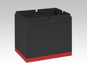 Modul 40 Liter 400x300x350 mm, schwarz mit roten Boden (pro Stück)