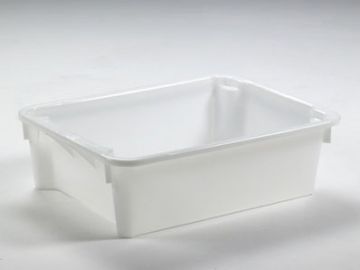 Euronorm Hygienische Drehstapelbehälter, Lebensmittelecht 800x600x220 mm, 80 Liter, Weiß