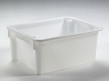 Euronorm Hygienische Drehstapelbehälter, Lebensmittelecht 800x600x330 mm, 110 Liter, Weiß