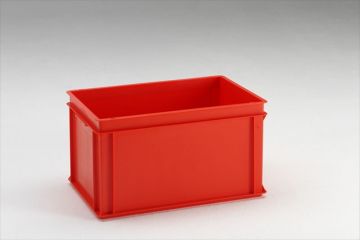 Normbox stapelbare Kunststoffbehälter 600x400x325 mm, 60L PP virgin rood