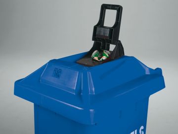 Mülltonne 2 Räder 240 l. mit Deckel mit Dosenpresse, blau (pro Stück)