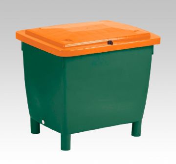 Streu- und Salzbehälter 945 x 725 x 830 mm, 400 Ltr. grün/orange