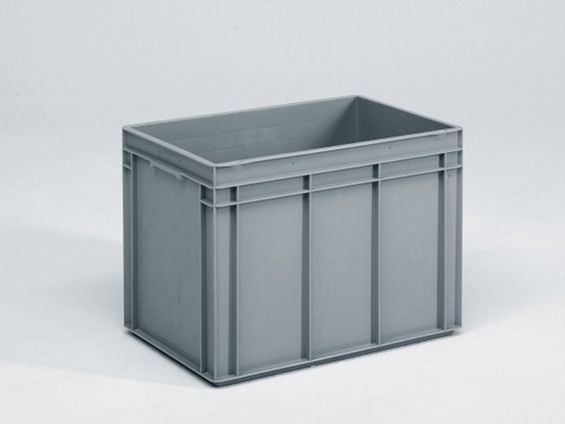 Normbox stapelbare Kunststoffbehälter 600x400x425 mm, 90L PP virgin grau