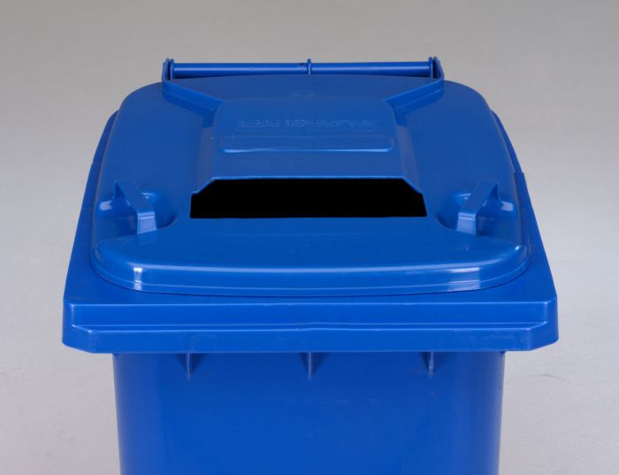 Afvalcontainer 240L, blauw met papiersleuf