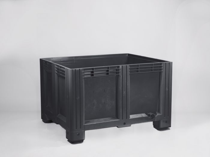 Palettenbox auf 4 Füßen, 120x100x78cm, 610 Liter, Recyclingmaterial HDPE